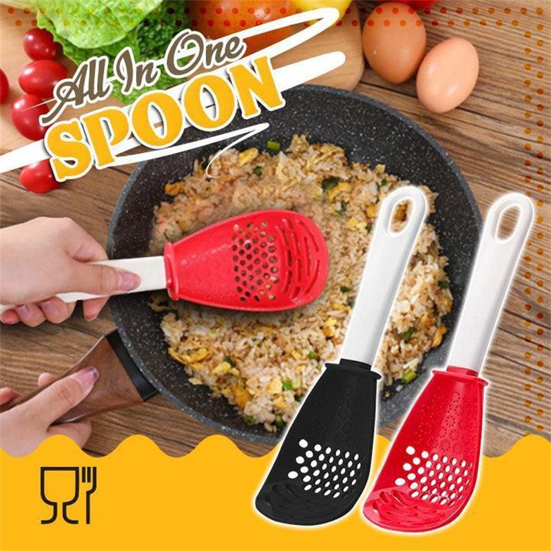 Multifunctional Kitchen Cooking Spoon Heat-resistant Hanging Hole Innovative Potato Garlic Press Colander Flour Sifter For RV - KinglyDay