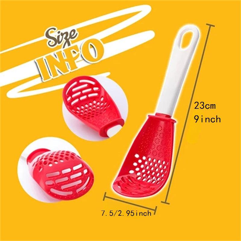 Multifunctional Kitchen Cooking Spoon Heat-resistant Hanging Hole Innovative Potato Garlic Press Colander Flour Sifter For RV - KinglyDay