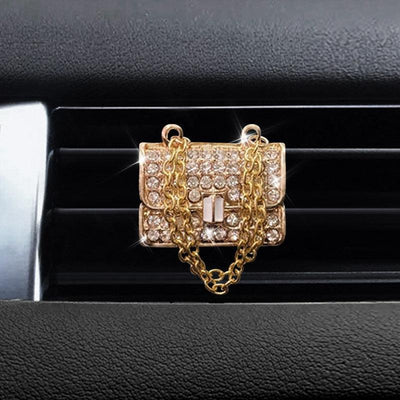 1PC Car Air Vent Clip Ornament, Crystal Car Diffuser, Bling Rhinestone Oil Diffuser Vent Clip, Car Freshener Car Accessories For Women - KinglyDay