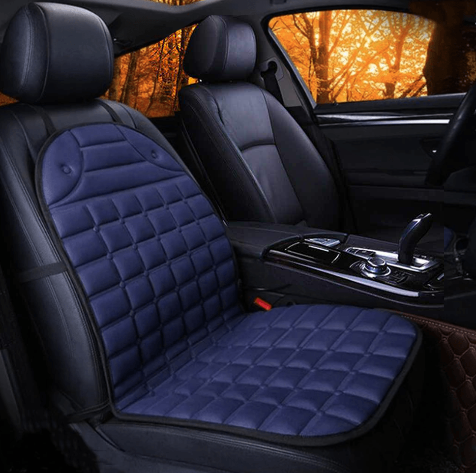 Car & SUV & Truck Seat Cushion, Black Polyester, Universal, Heated, Warm, For Winter - KinglyDay