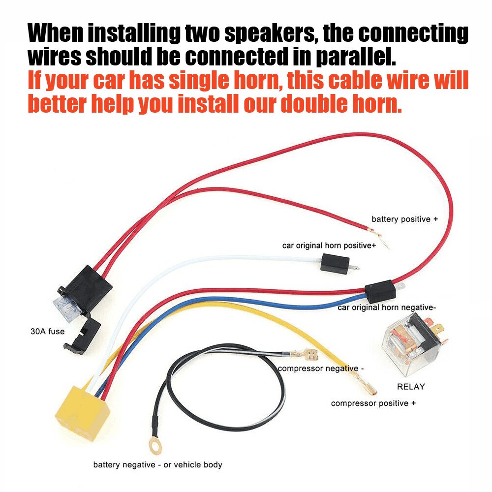 Automotive Electrical Horn Harness Horn Controller Modification Snail Horn Relay Horn Wire - KinglyDay