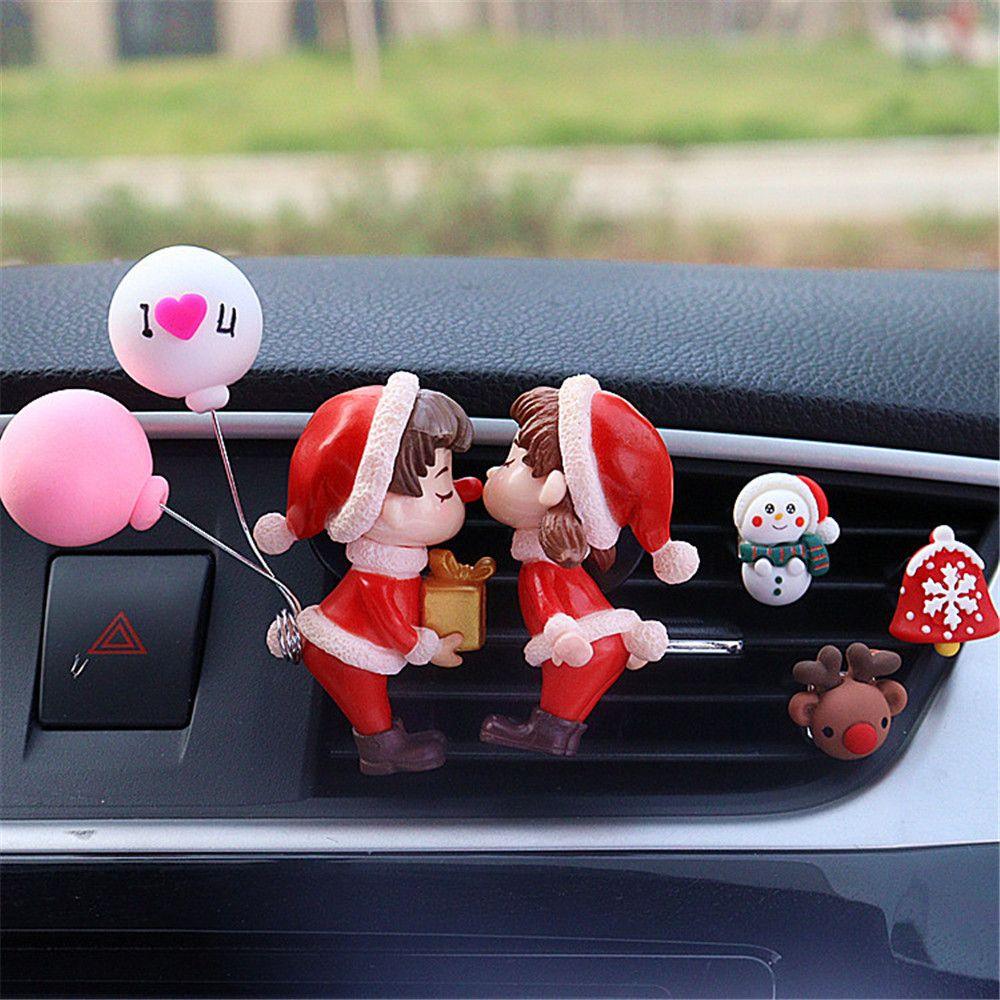 1PC Christmas Lovely Couple Girl Boy Car Air Vent Freshener Essential Oil Perfume Clip Scent Aromas Diffuser Auto Interior Decor - KinglyDay