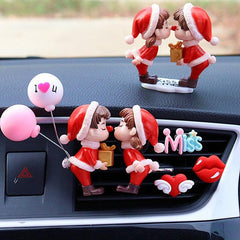 1PC Christmas Lovely Couple Girl Boy Car Air Vent Freshener Essential Oil Perfume Clip Scent Aromas Diffuser Auto Interior Decor - KinglyDay