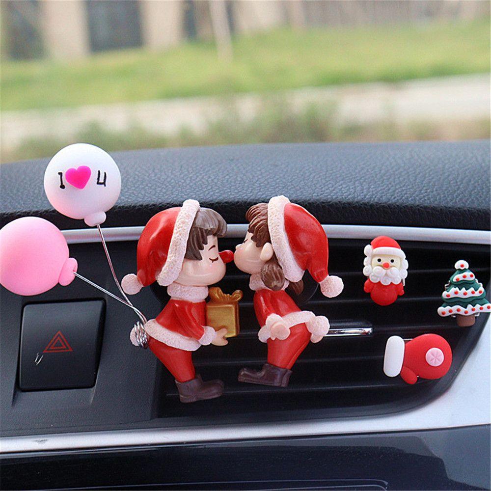 1PC Christmas Lovely Couple Girl Boy Car Air Vent Freshener Essential Oil Perfume Clip Scent Aromas Diffuser Auto Interior Decor - KinglyDay