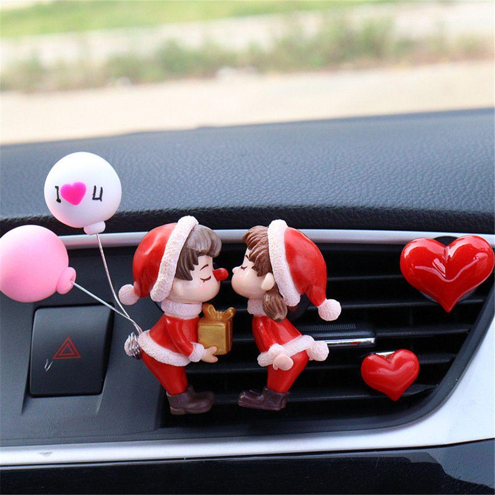 1PC Christmas Lovely Couple Girl Boy Car Air Vent Freshener Essential Oil Perfume Clip Scent Aromas Diffuser Auto Interior Decor - KinglyDay