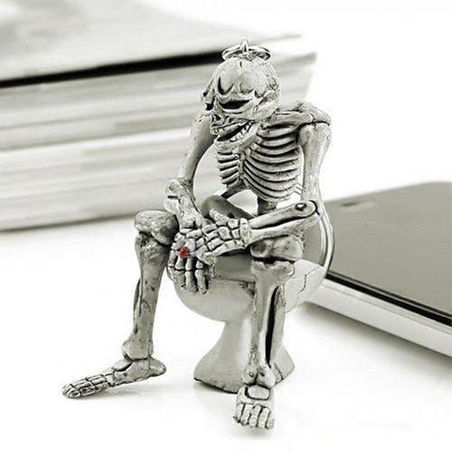 Creative Skull Toilet Purse Rubber Keychain Keyring Cool Car Interior Decorations Accessories Charm Pendant Halloween Gifts - KinglyDay
