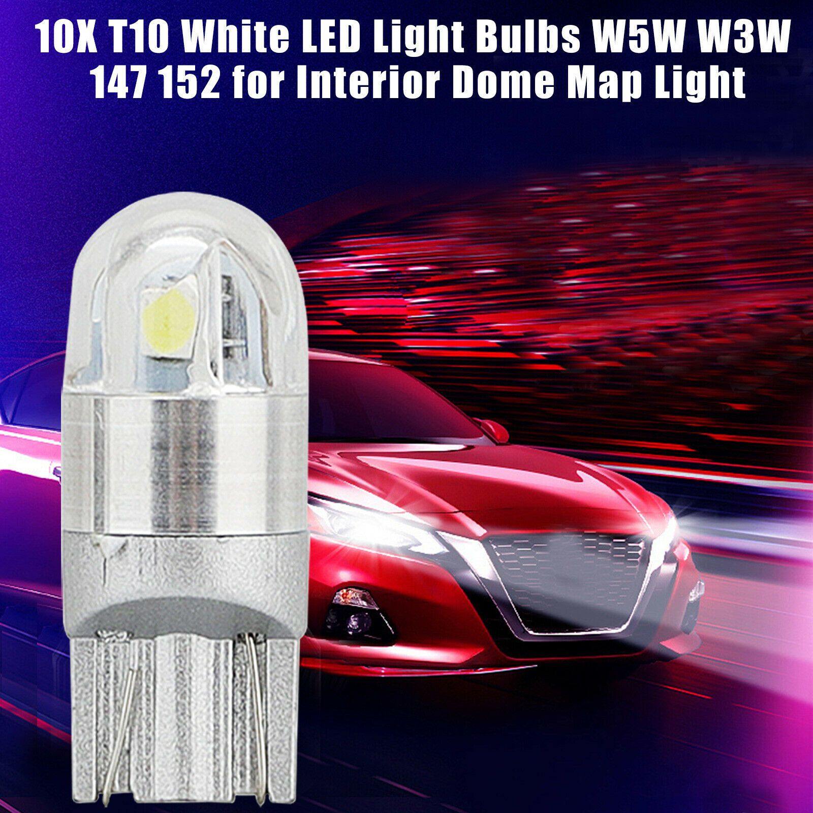 10PCS LED T10 194 168 W5W Canbus 4 Colors Dome License Side Marker Light Bulb 6000K - KinglyDay