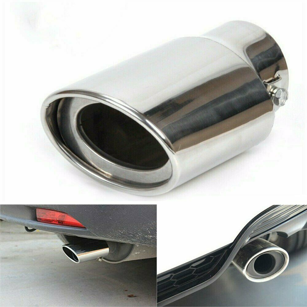 Chrome Car Stainless Steel Rear Exhaust Pipe Tail Muffler Tip Round Accessories - KinglyDay