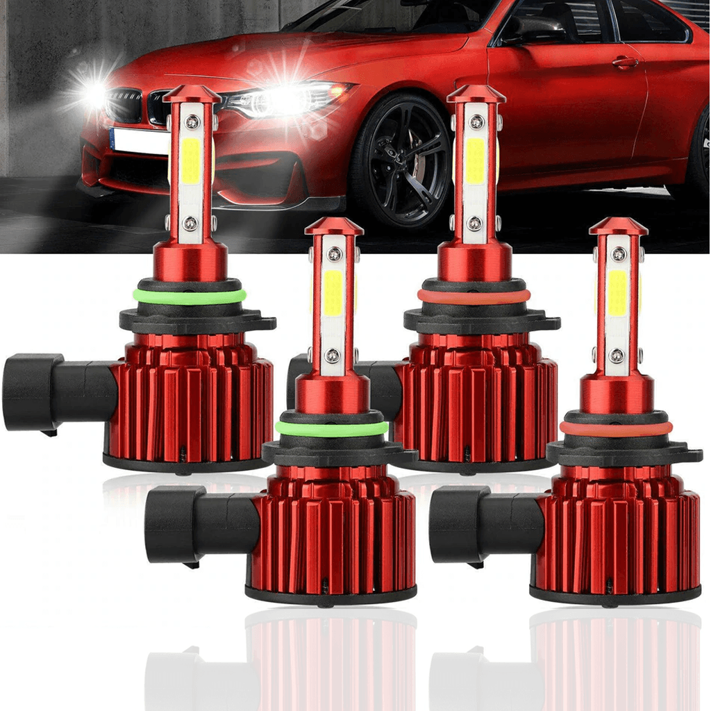 4PCS 9005 9006 CREE LED Combo Headlight Bulbs High Low Beam Kit 6500K Super White - KinglyDay