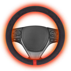 Warm Touch Heated Steering Wheel Cover Heats up Quickly - Universal Size 14.5-15.5" for Car Truck Van SUV - KinglyDay