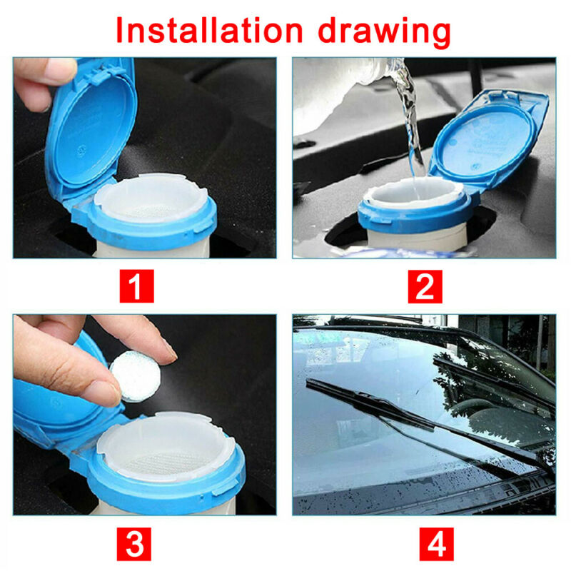 10PCS Car Windshield Washer Cleaning Solid Effervescent Tablets Accessories Kit - KinglyDay