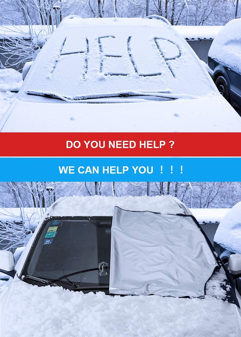 Windshield Snow & Ice Cover, Waterproof, Sun Protection for All Cars with Magnetic (47" × 82") - KinglyDay