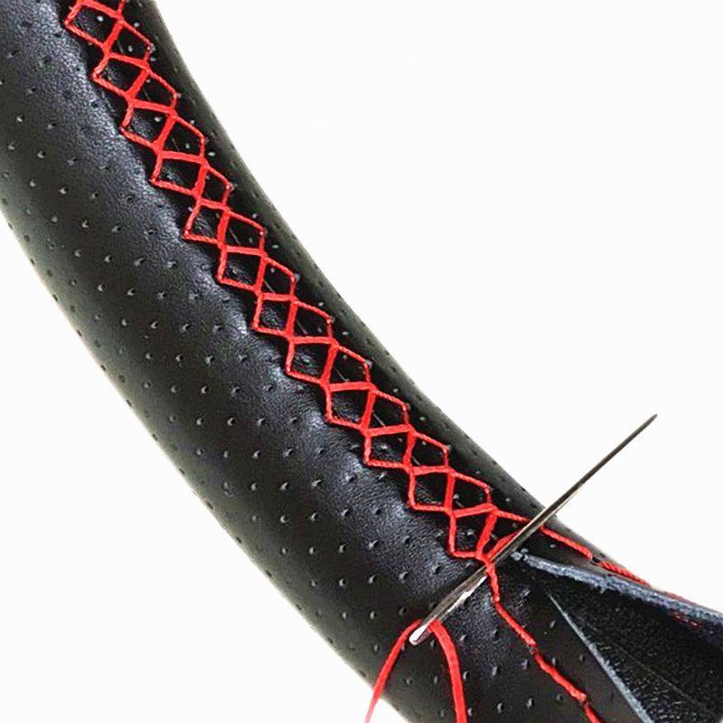 Car Steering Wheel Braid Cover Needles And Thread Artificial Leather Car Covers Suite 7 Color DIY Texture Soft Auto Accessories - KinglyDay