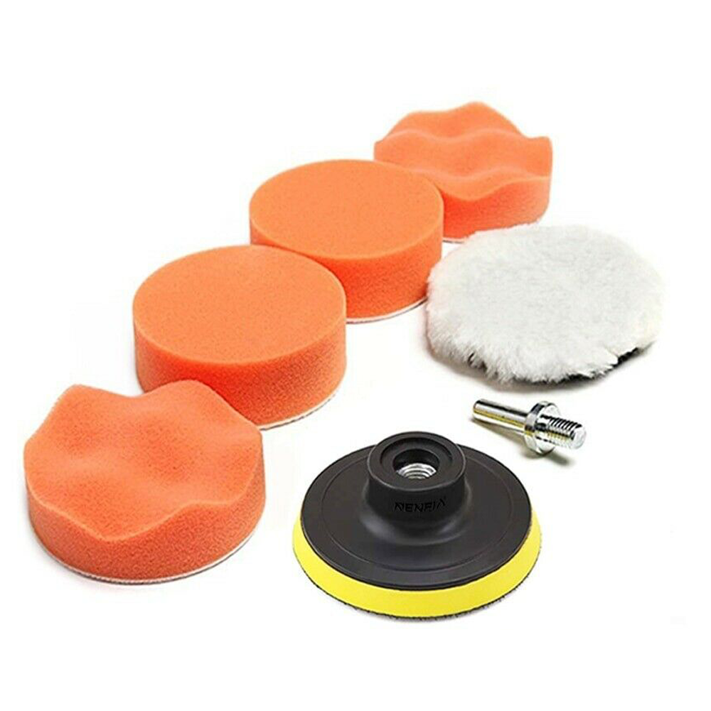 7PCS 3" Polishing Sponge Pad 1/4" Drill Adapter Kit for Car Auto Polisher Buffer - KinglyDay