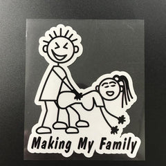 Funny Making My Stick Family Die Cut Vinyl Decal Sticker For Car Truck Motorcycle Window Bumper Wall Decor - KinglyDay