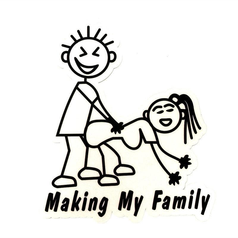 Funny Making My Stick Family Die Cut Vinyl Decal Sticker For Car Truck Motorcycle Window Bumper Wall Decor - KinglyDay