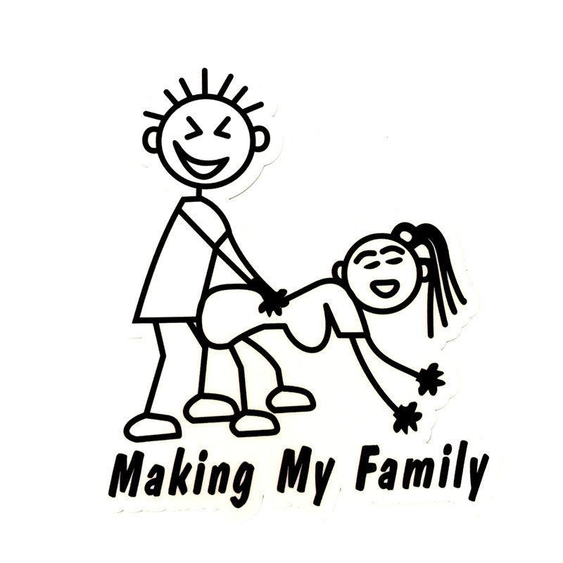 Funny Making My Stick Family Die Cut Vinyl Decal Sticker For Car Truck Motorcycle Window Bumper Wall Decor - KinglyDay