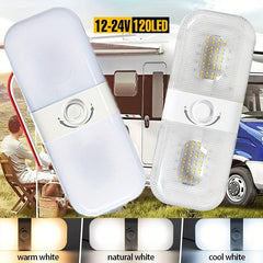 2Pcs RV Lights, Interior 1700LM 3 Color TEM Warm Cool Natural White Camper Lights Dimmable 12v-24v Led Lights Fixture Ceiling Dome Light Switch For RV - KinglyDay