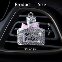 1PC Car Air Vent Clip Ornament, Crystal Car Diffuser, Bling Rhinestone Oil Diffuser Vent Clip, Car Freshener Car Accessories For Women - KinglyDay