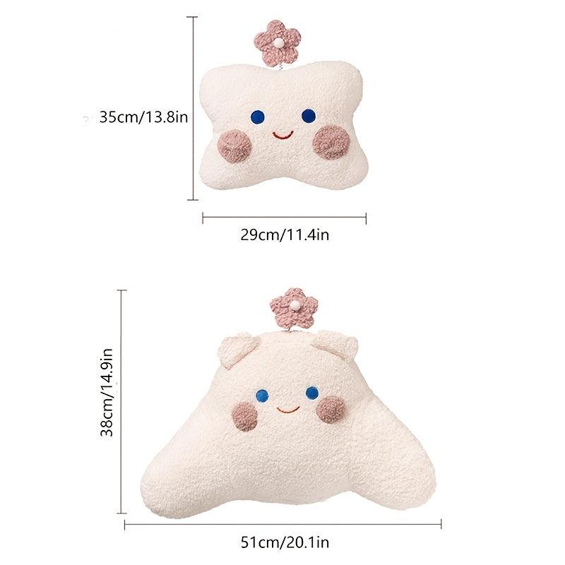 Car Flower Head Neck Pillow, Car Automotive Seat Neck Pillow, Car Waist Pillow Cartoon Cute Supplies Car Accessories Women - KinglyDay