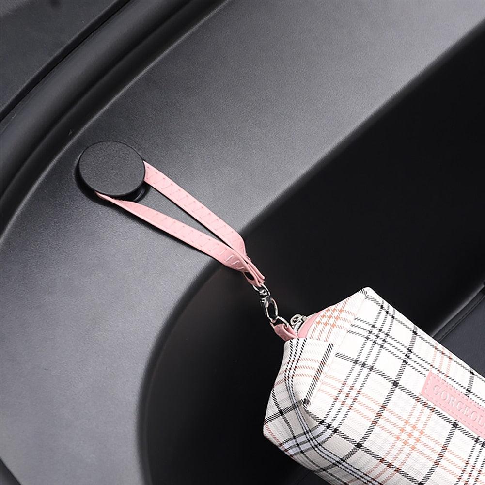 2Pcs Car Functional Interior Accessories for Tesla Model 3 2021 Front Spare Box Organize Hook Holder Model 3 Front Trunk Hook - KinglyDay