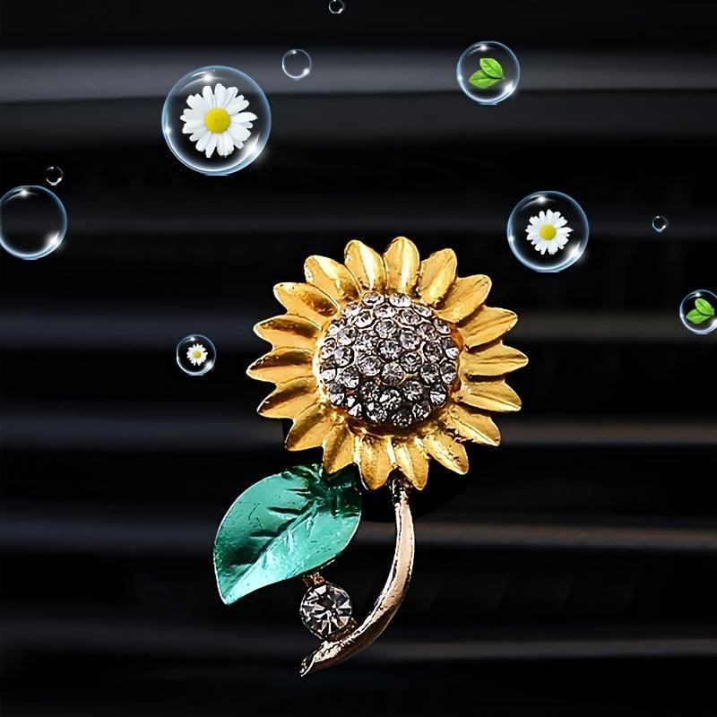 1pc Sunflower Air Outlet Decoration Ornaments Solid Perfume Air Outlet Car Aromatherapy Inside The Automovtive Air Freshener Car Accessories Women - KinglyDay