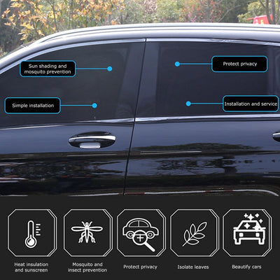 2pcs Car Window Sunshade Window Covers Sun-proof Screens Create A Privacy Space Detachable Window Sunshade Universal Curtains - KinglyDay