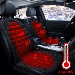 Car & SUV & Truck Seat Cushion, Black Polyester, Universal, Heated, Warm, For Winter - KinglyDay