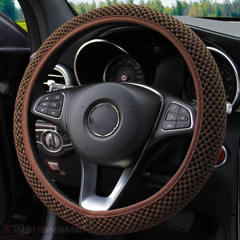 Carbon Fiber Sports Steering Wheel Cover - Universal Fit Steering Wheel Protector - KinglyDay