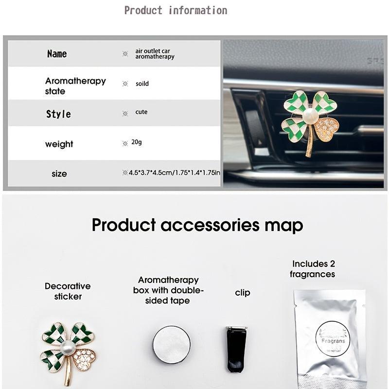 1pc Four-leaf Clover Air Outlet Decoration Ornaments Solid Perfume Car Aromatherapy Inside The Automovtive Air Freshener Car Accessories Women - KinglyDay