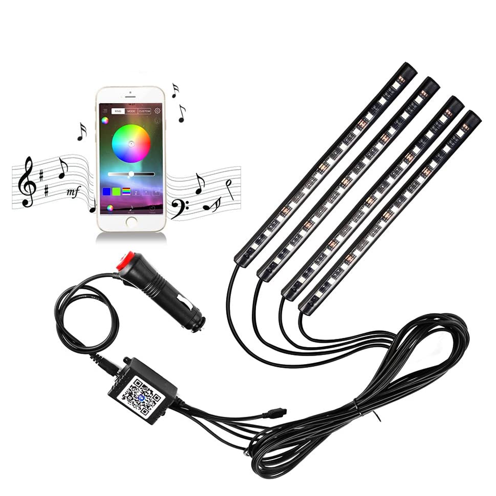 RGB LED Neon Interior Atmosphere Light Wireless Android IOS Control - KinglyDay