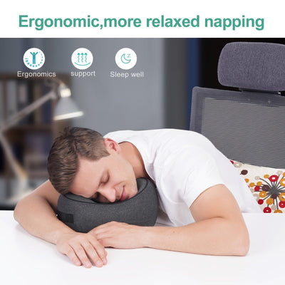 Black 100% Memory Foam Neck Pillow, Comfortable Breathable Cover, Machine Washable Car Travel Pillow For Airplane Travel - KinglyDay