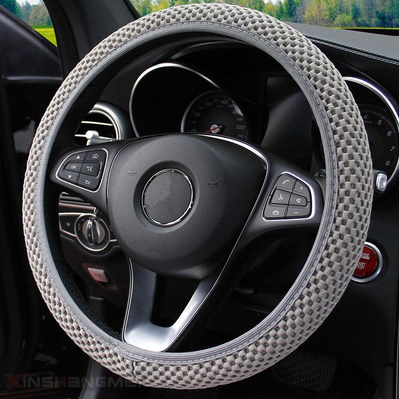 Carbon Fiber Sports Steering Wheel Cover - Universal Fit Steering Wheel Protector - KinglyDay