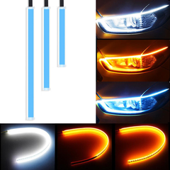 2PCS Ultrafine DRL Running Light Flexible Soft Tube Guide Car LED Strip Turn Signal - KinglyDay