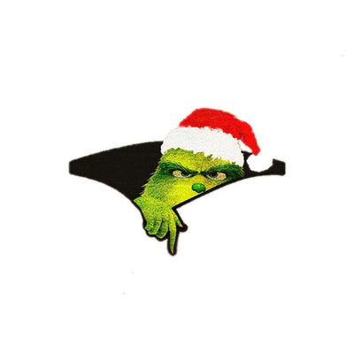 3D Green Haired Monster Christmas Car Cracked Car Decal Sticker Waterproof Easy Install PVC Vinyl Home Decoration - KinglyDay
