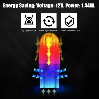 10PCS LED T10 194 168 W5W Canbus 4 Colors Dome License Side Marker Light Bulb 6000K - KinglyDay