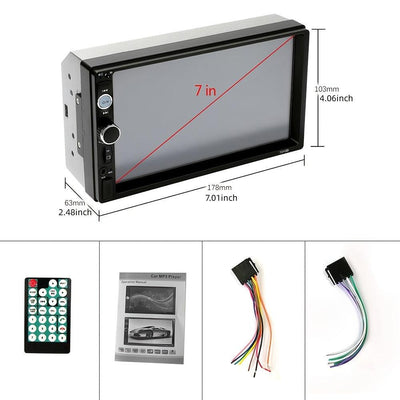 2 Din 7 Inch Car Stereo Touch Screen Multimedia MP5 Radio - KinglyDay