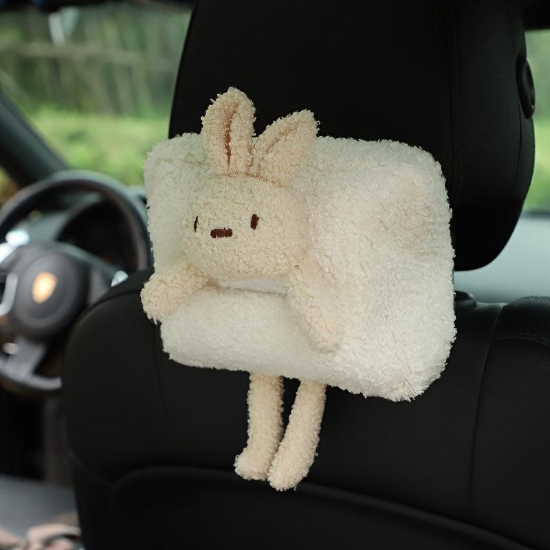 Cute Cartoon Tissue Box Cover,Women Car Accessories Creative Animal Doll Tissue Box Cover, Hangings Bag For Car Dormitory Bedroom Kitchen Bathroom - KinglyDay