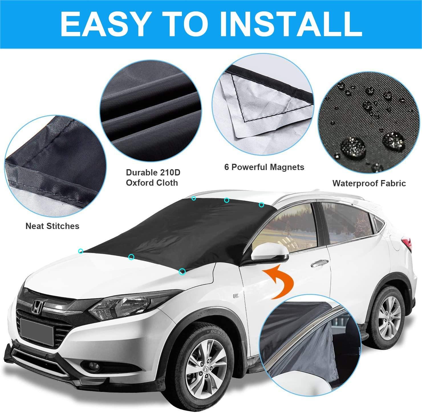 Windshield Snow & Ice Cover, Waterproof, Sun Protection for All Cars with Magnetic (47" × 82") - KinglyDay