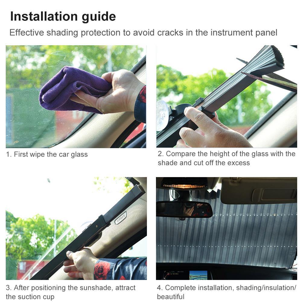 Car Retractable Windshield Anti-UV Car Window Foldable Sunshade - KinglyDay