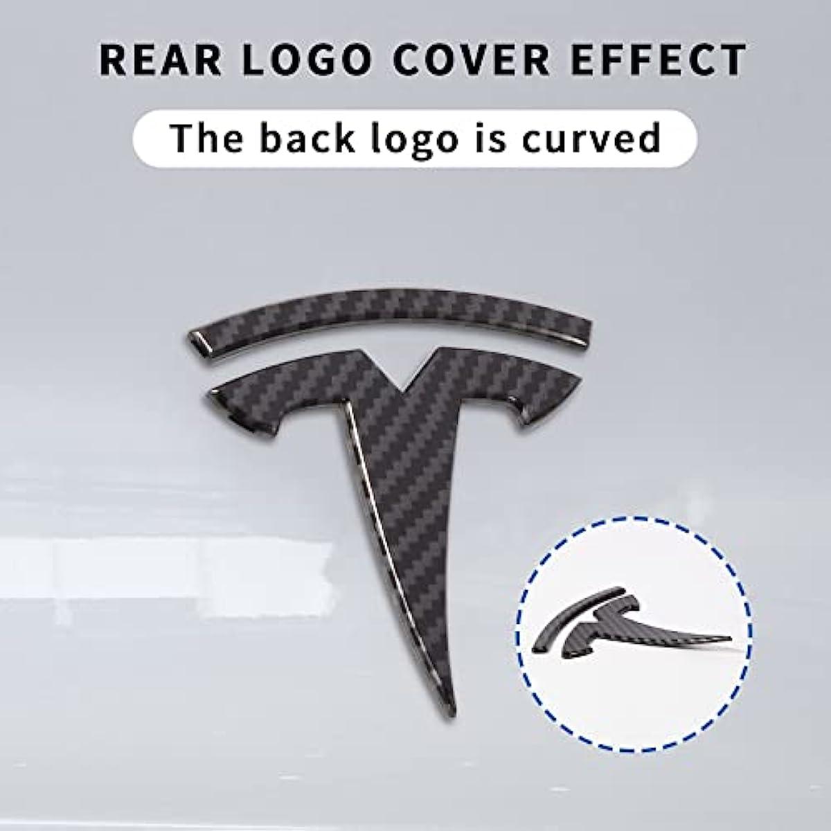 Tesla Model Y Accessories Tesla Emblem Sticker 2PCS/Set for Front Trunk/Rear Trunk Logo Decal Cover - KinglyDay