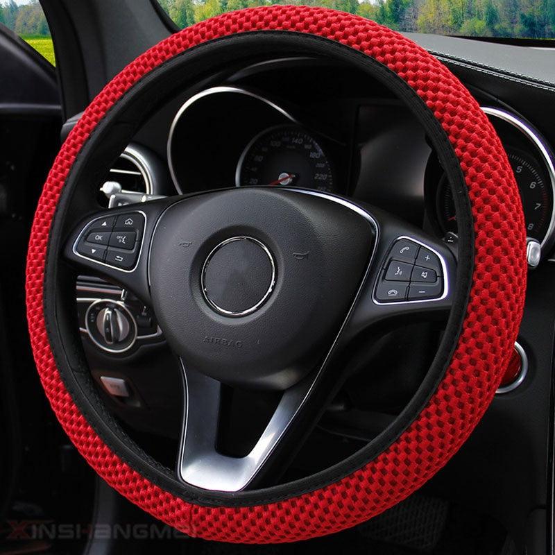 Carbon Fiber Sports Steering Wheel Cover - Universal Fit Steering Wheel Protector - KinglyDay