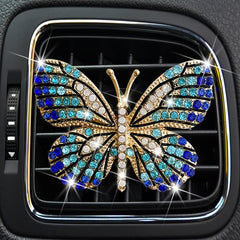 Butterfly Car Clip, Cute Butterfly Car Aromatherapy Air Vent Clip Rhinestone Car Accessories, Car Interior Decoration Pendant For Women - KinglyDay