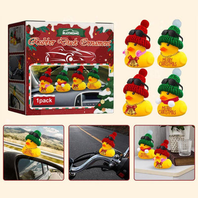Christmas Car Yellow Duck Ornaments Duck Car Dashboard Decorative Sunglasses Necklace Ornaments Interior Auto Accessories Decor - KinglyDay
