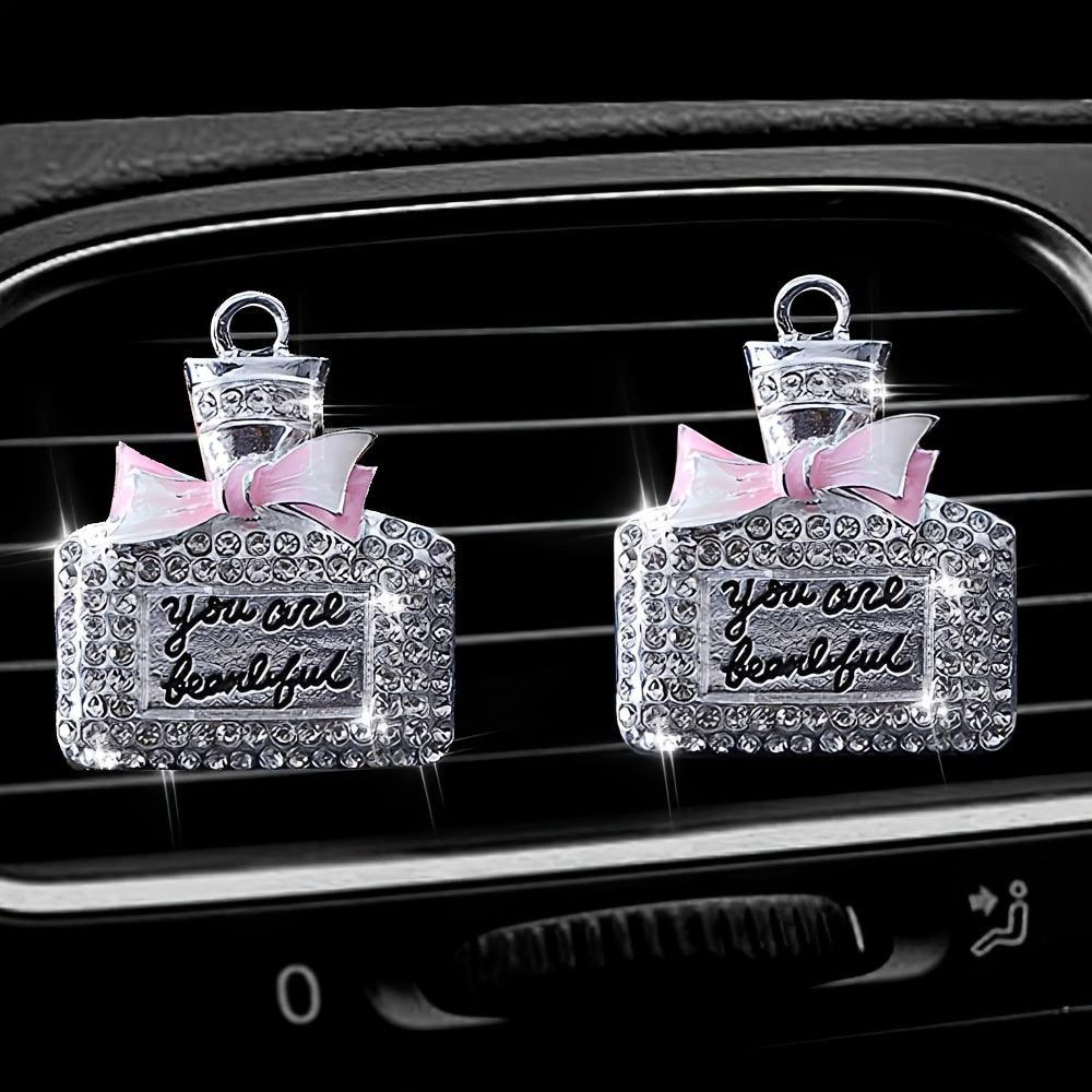 1PC Car Air Vent Clip Ornament, Crystal Car Diffuser, Bling Rhinestone Oil Diffuser Vent Clip, Car Freshener Car Accessories For Women - KinglyDay