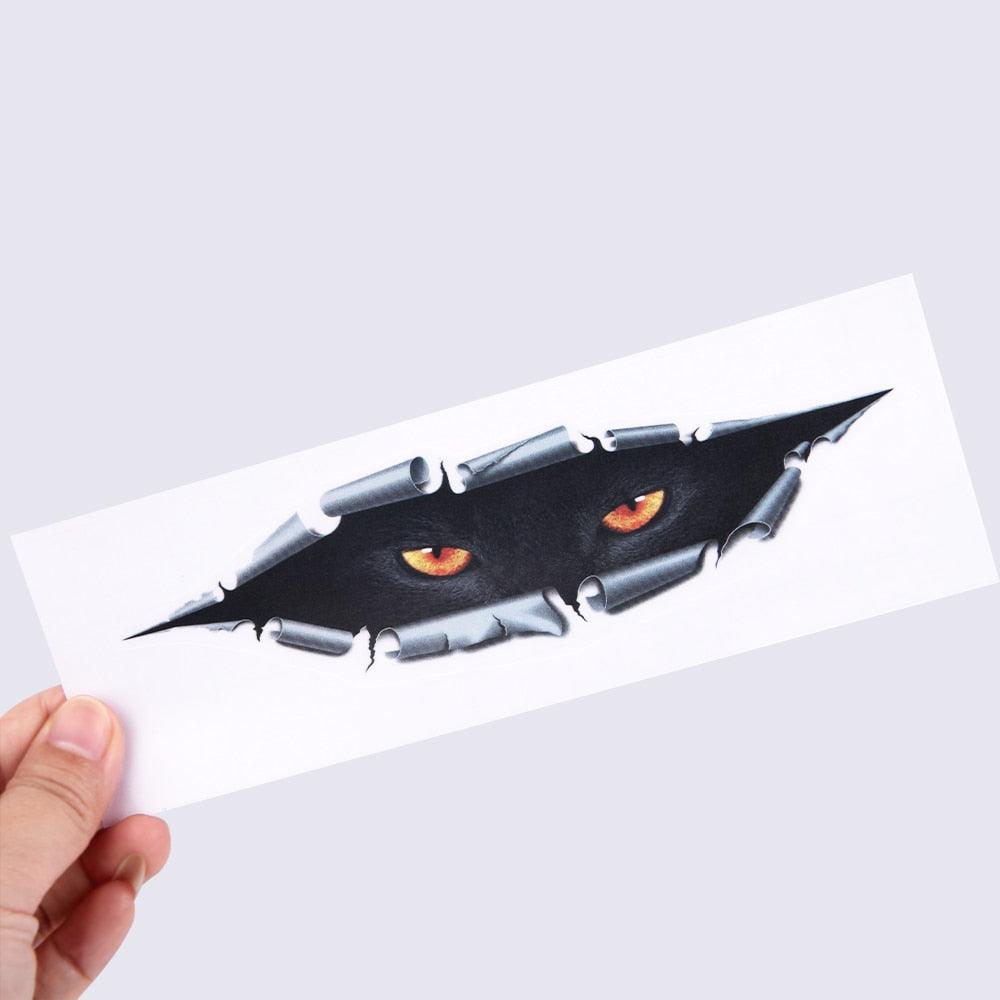 5*17cm Peeking Cat Car Sticker Waterproof Peeking Monster Eye Stikcers Cool Car Decals Auto Accessories Decal Halloween Decor - KinglyDay