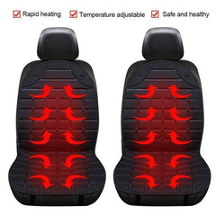 Car & SUV & Truck Seat Cushion, Black Polyester, Universal, Heated, Warm, For Winter - KinglyDay