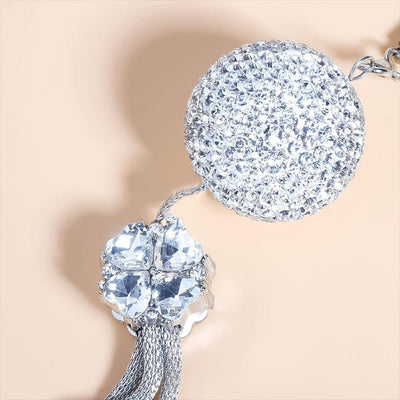 Bling Crystal Ball Car Rear View Mirror Pendant, Rhinestone Hanging Car Ornament, Bling Crystal Sun Catcher Ball Car Decor Accessories For Women - KinglyDay