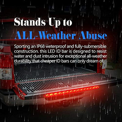 2 Pack 10" 15 LED Trailer Brake Tail Light Bar Stop Turn Tail Lights Assembly Identification Clearance Strip Red Light Waterproof for Truck RV UTV ATV Duty Marine Boats Trucks Pickups - KinglyDay