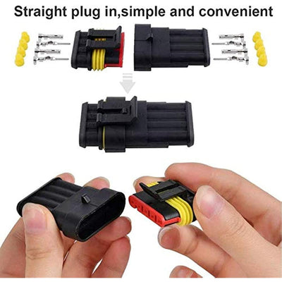 352Pieces Waterproof Wire Connectors Terminals - Automotive Motorcycle Car Truck Boat Electrical Connectors Plug Kit, 1 2 3 4 Pin Harness - KinglyDay